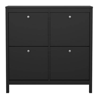 Harrow Shoe Cabinet 4 compartments in Matt Black