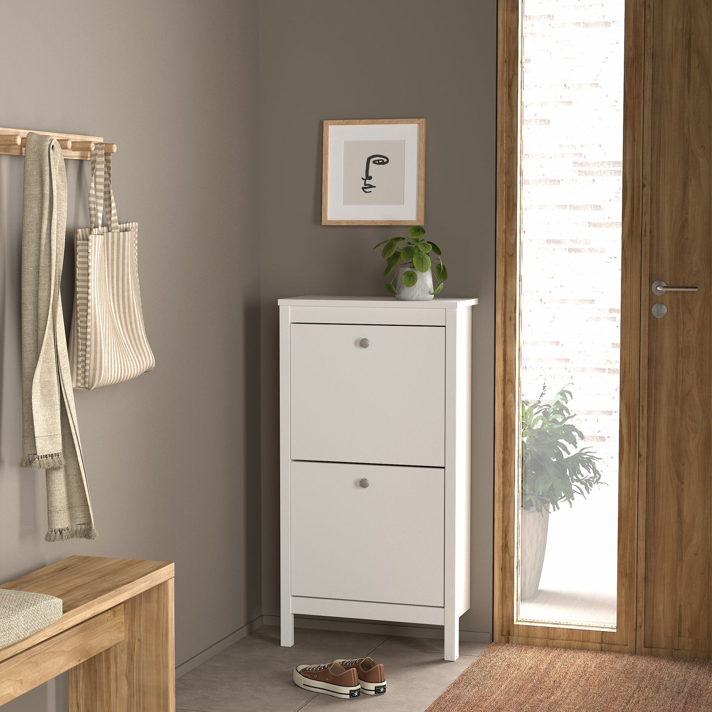 Harrow Shoe Cabinet in White