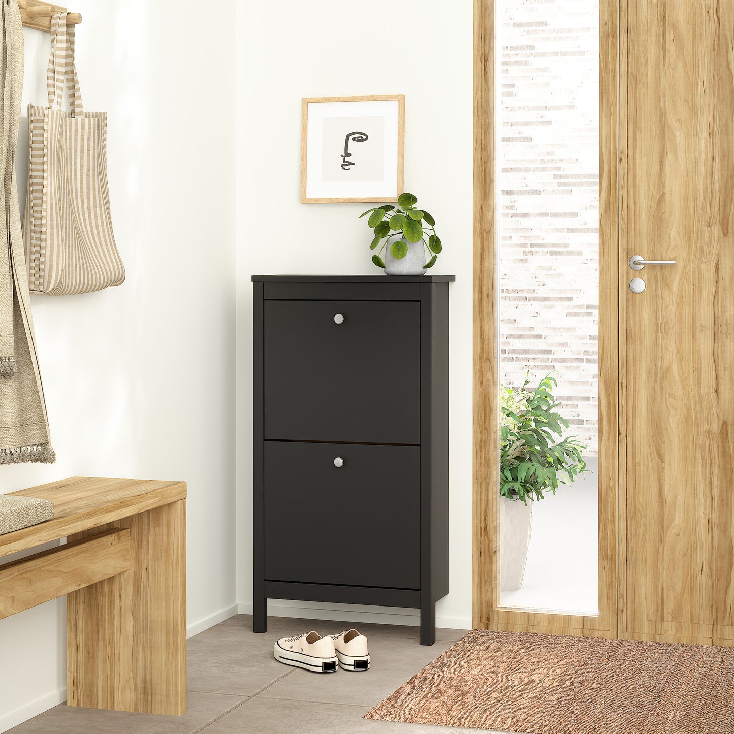 Harrow Shoe Cabinet in Black