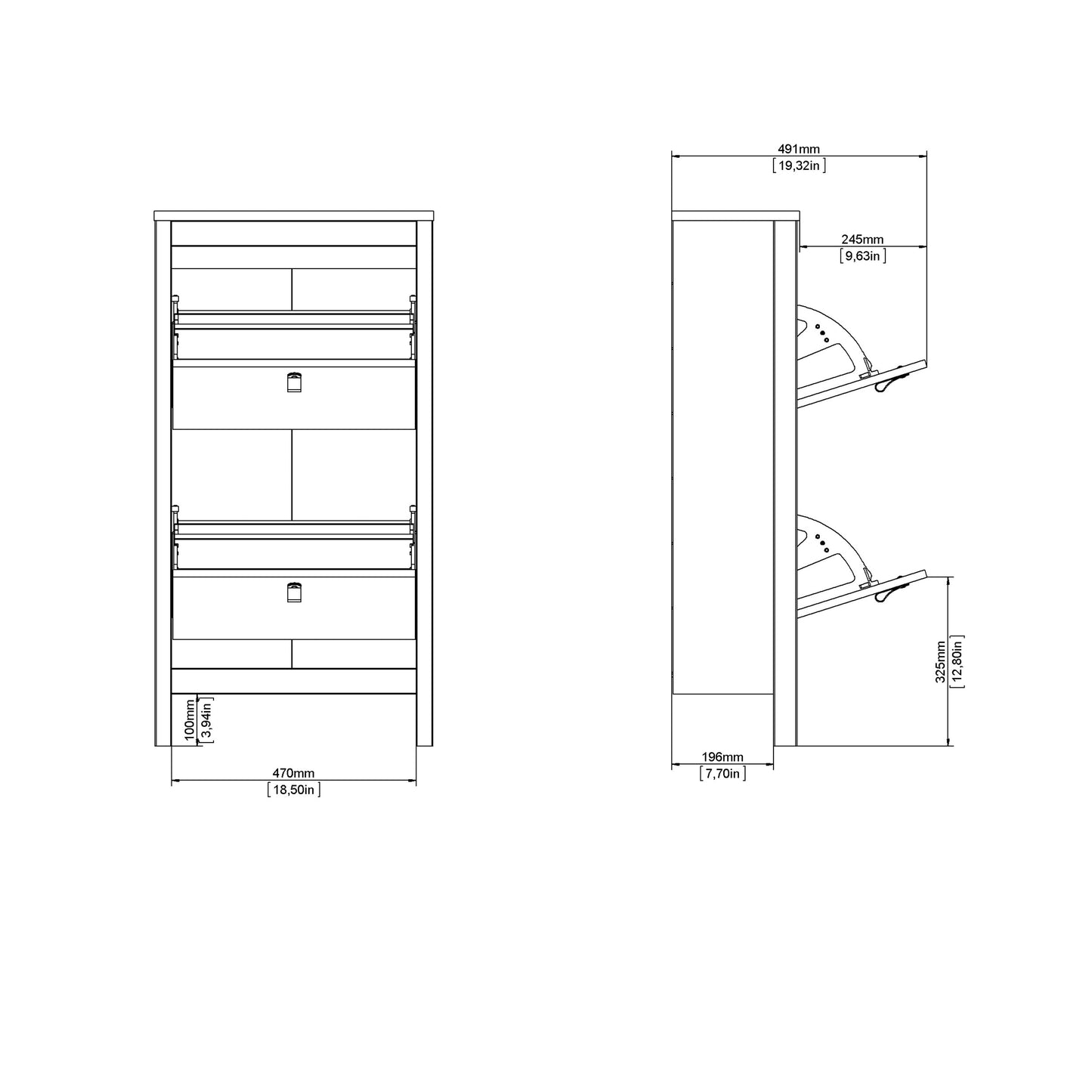 Harrow Shoe Cabinet in Cashmere