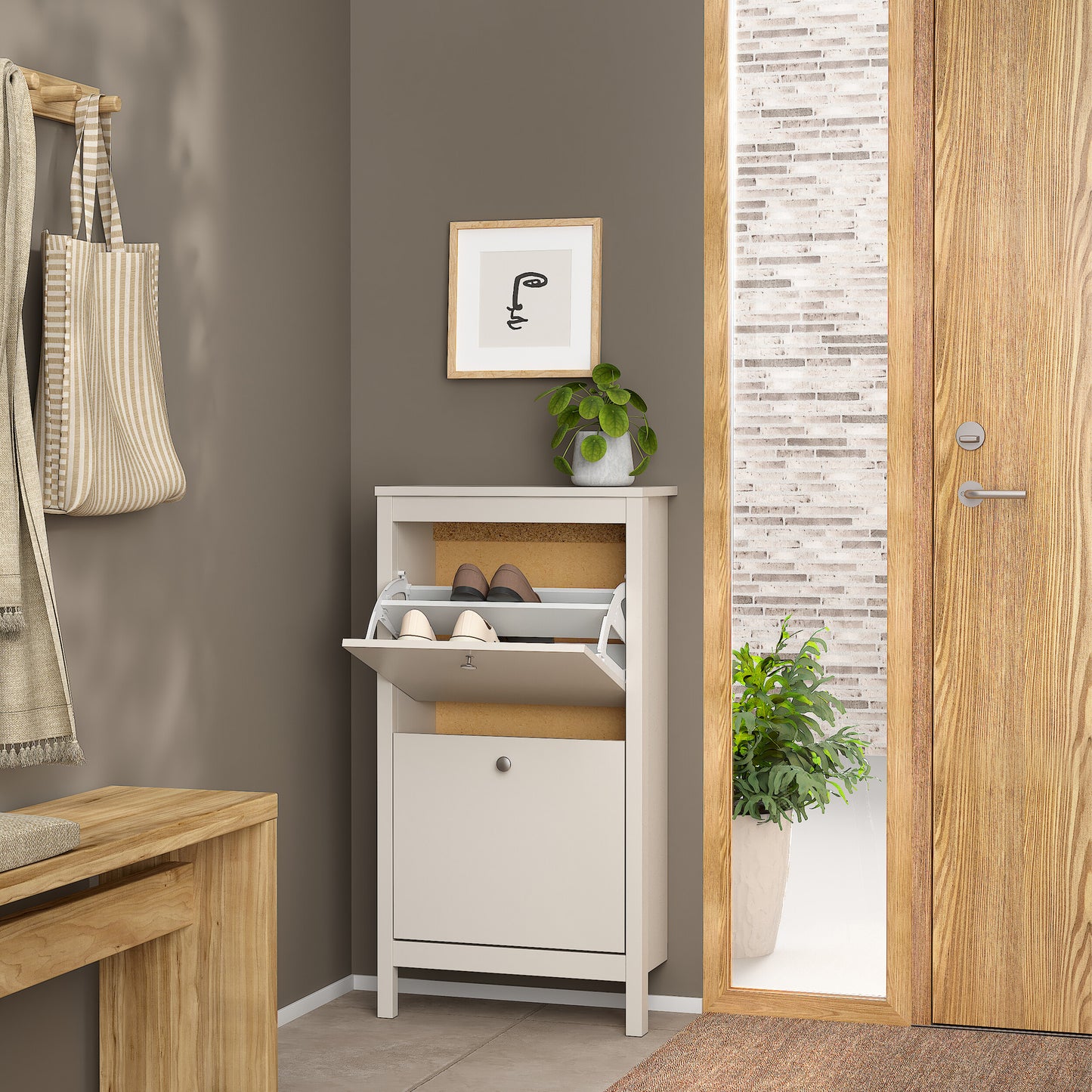 Harrow Shoe Cabinet in Cashmere