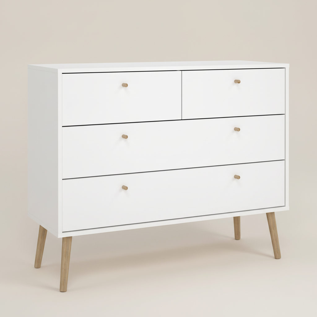 Cumbria 4 Drawers Chest White