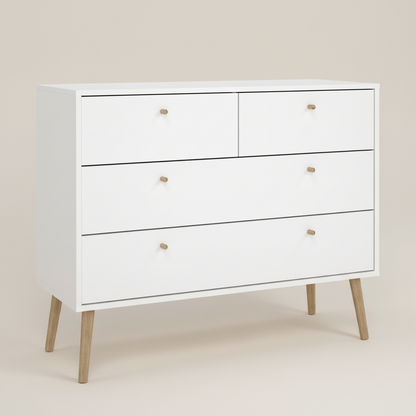 Cumbria 4 Drawers Chest White