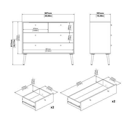 Cumbria 4 Drawers Chest White