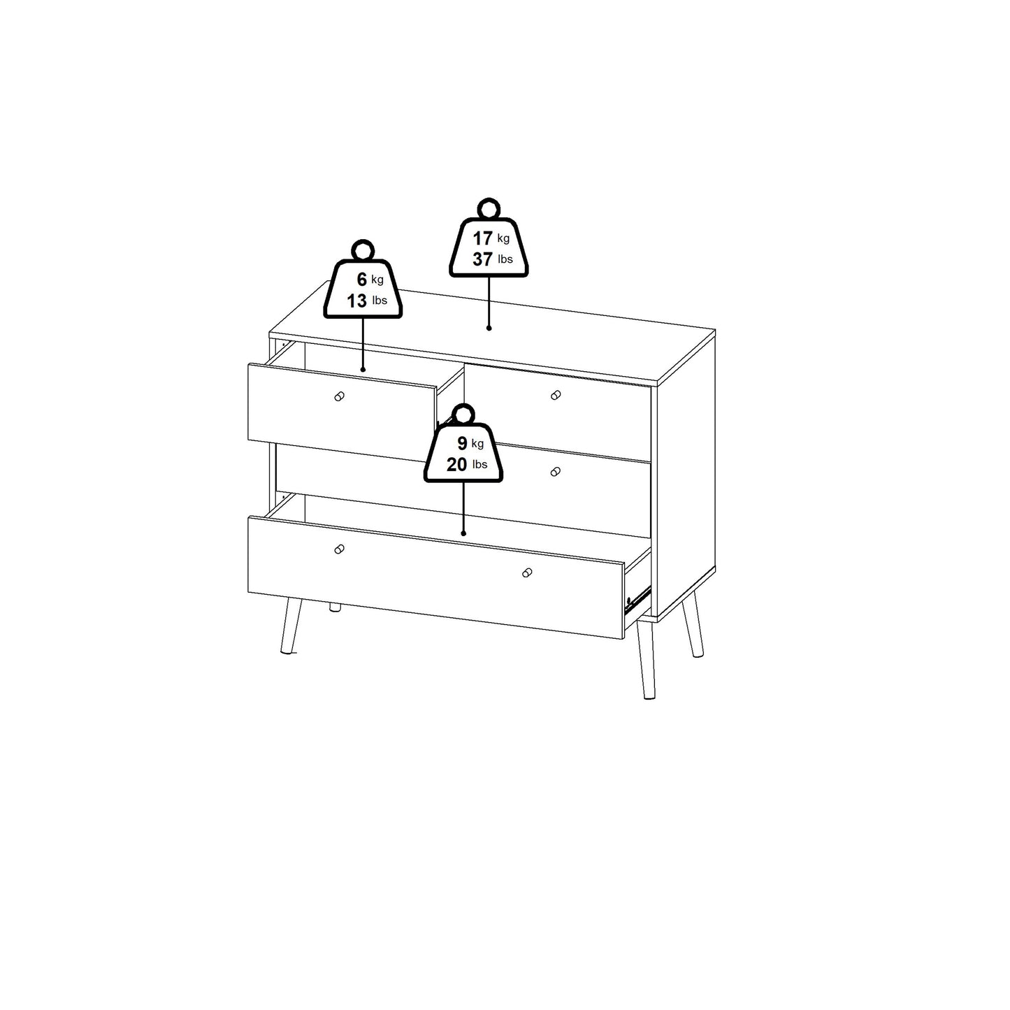 Cumbria 4 Drawers Chest Dark Grey