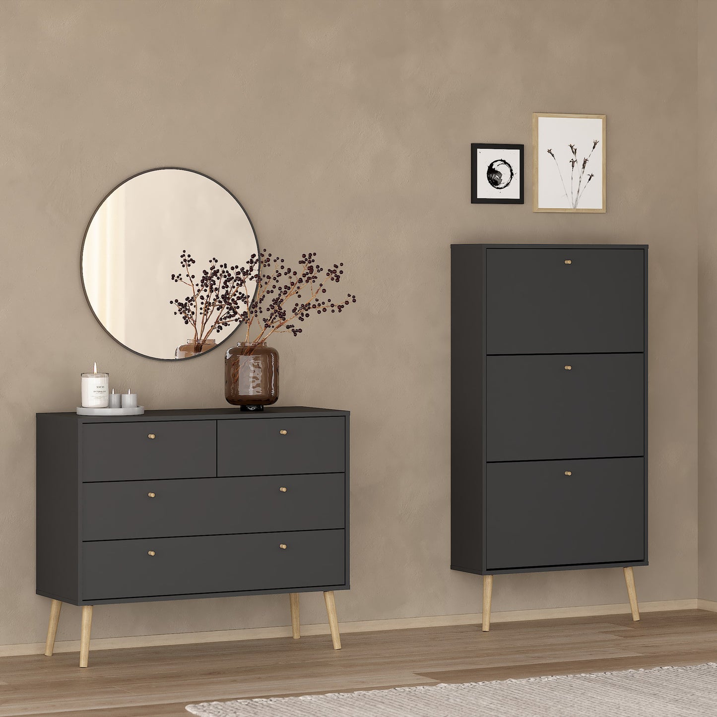 Cumbria 4 Drawers Chest Dark Grey
