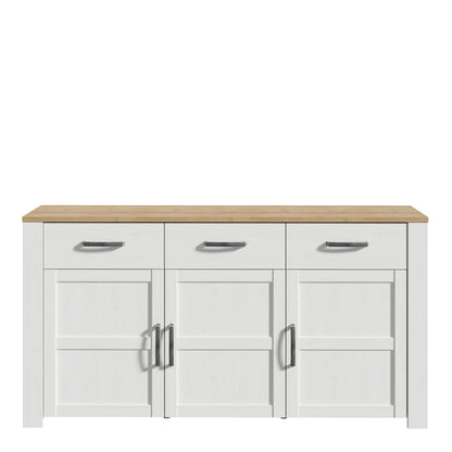 Bohol Sideboard 3 Drawer 3 Door in White and Oak