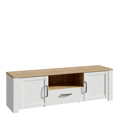 Bohol TV Unit 2 Door 1 Drawer in White and Oak