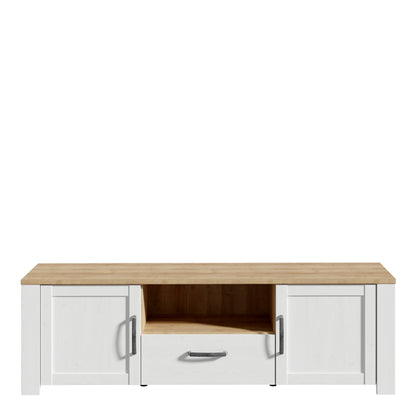 Bohol TV Unit 2 Door 1 Drawer in White and Oak
