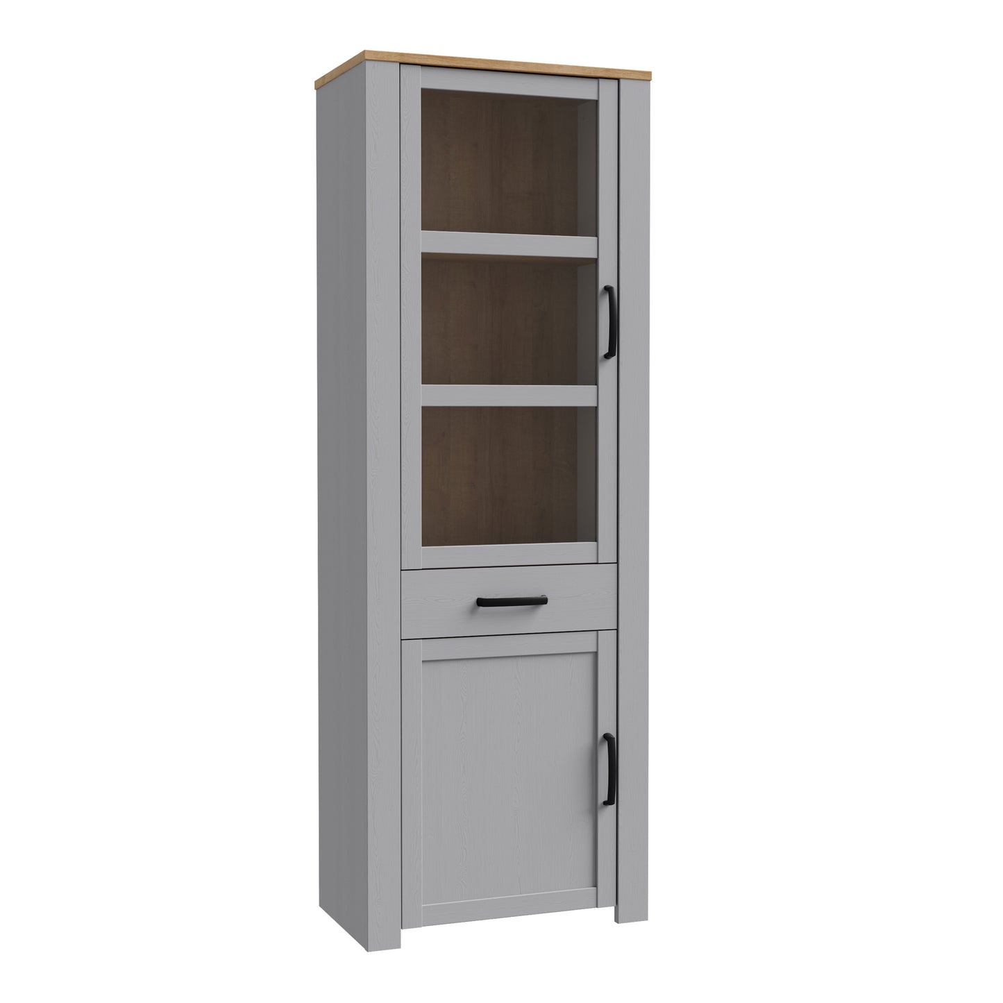 Whisper Narrow Display Cabinet in Grey