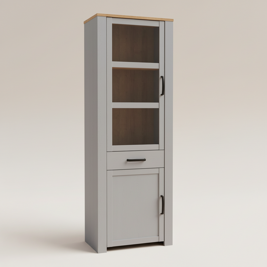 Whisper Narrow Display Cabinet in Grey