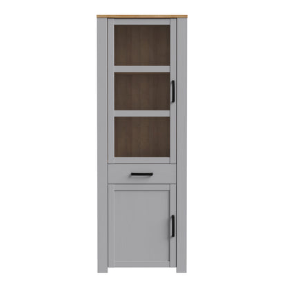 Whisper Narrow Display Cabinet in Grey