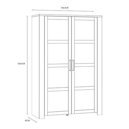 Bohol Display Cabinet with LED Lights in Navy Riviera Oak