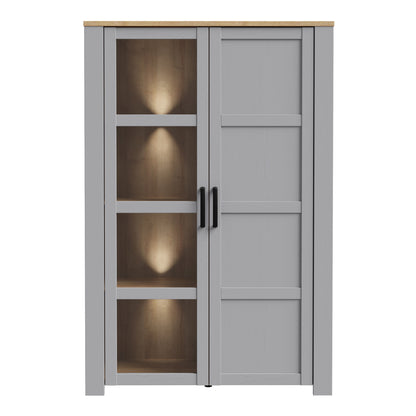 Whisper Display Cabinet with LED Lights in Grey