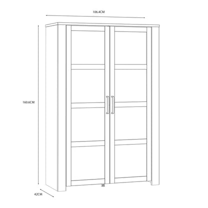 Bohol Display Cabinet with LED Lights in White Riviera Oak