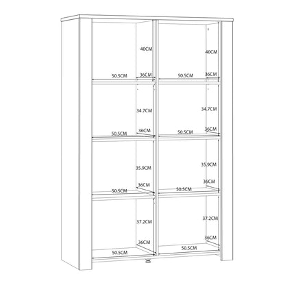 Bohol Display Cabinet with LED Lights in White Riviera Oak