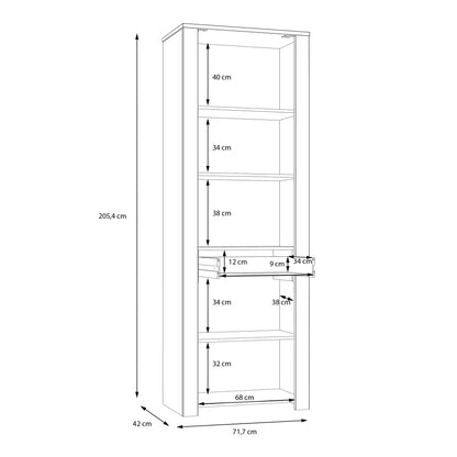 Whisper Narrow Display Cabinet with LED Lights in Grey