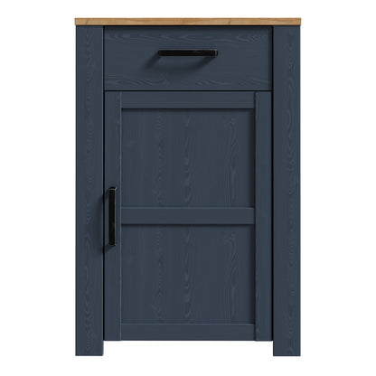 Bohol 1 Door 1 Drawer Shoe Cabinet in Navy/Riviera Oak