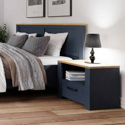 Bohol 1 Drawer Bedside in Navy/Riviera Oak