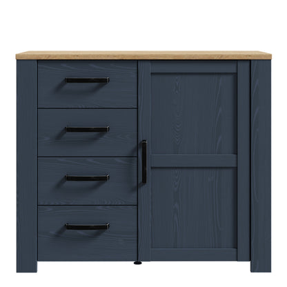 Bohol 1 Door 4 Drawer Chest in Navy/Riviera Oak