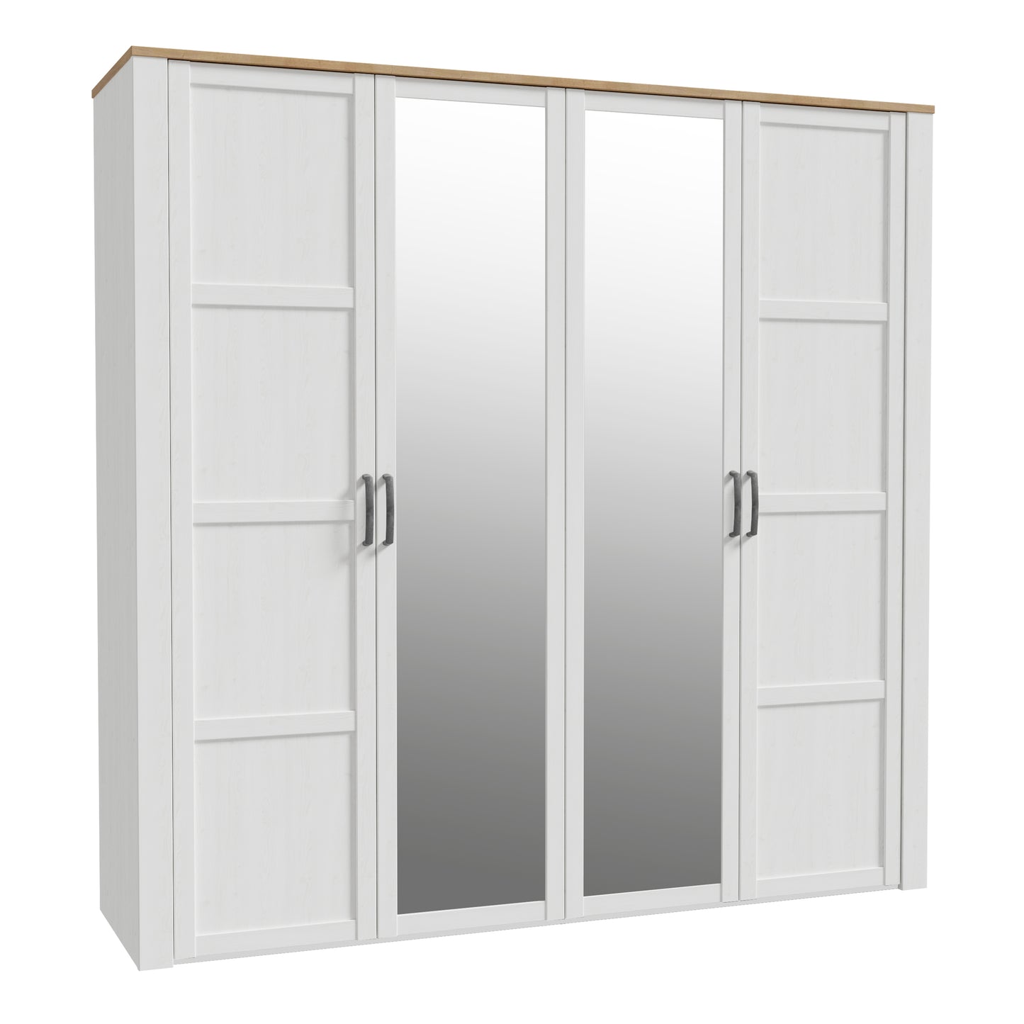 Whisper 2 Mirrored Door Wardrobe in White