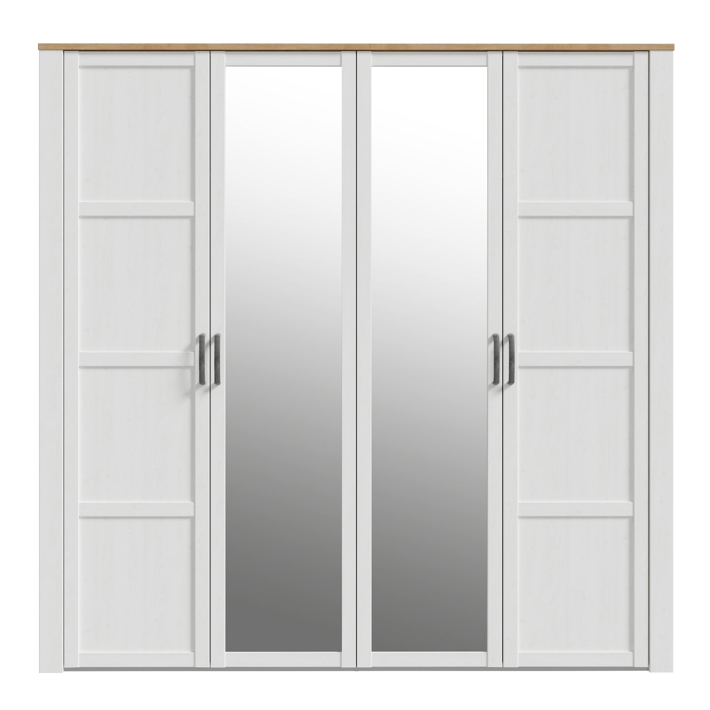 Whisper 2 Mirrored Door Wardrobe in White