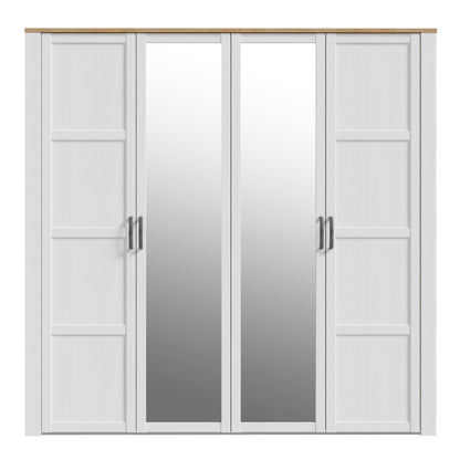 Whisper 2 Mirrored Door Wardrobe in White