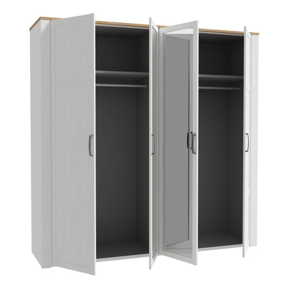 Whisper 2 Mirrored Door Wardrobe in White