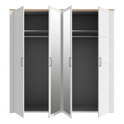Whisper 2 Mirrored Door Wardrobe in White