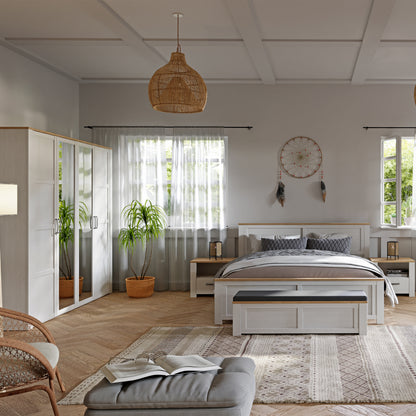 Whisper 2 Mirrored Door Wardrobe in White