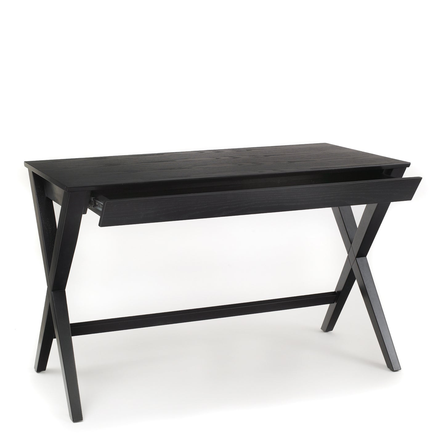 Black desk with X-shaped legs 