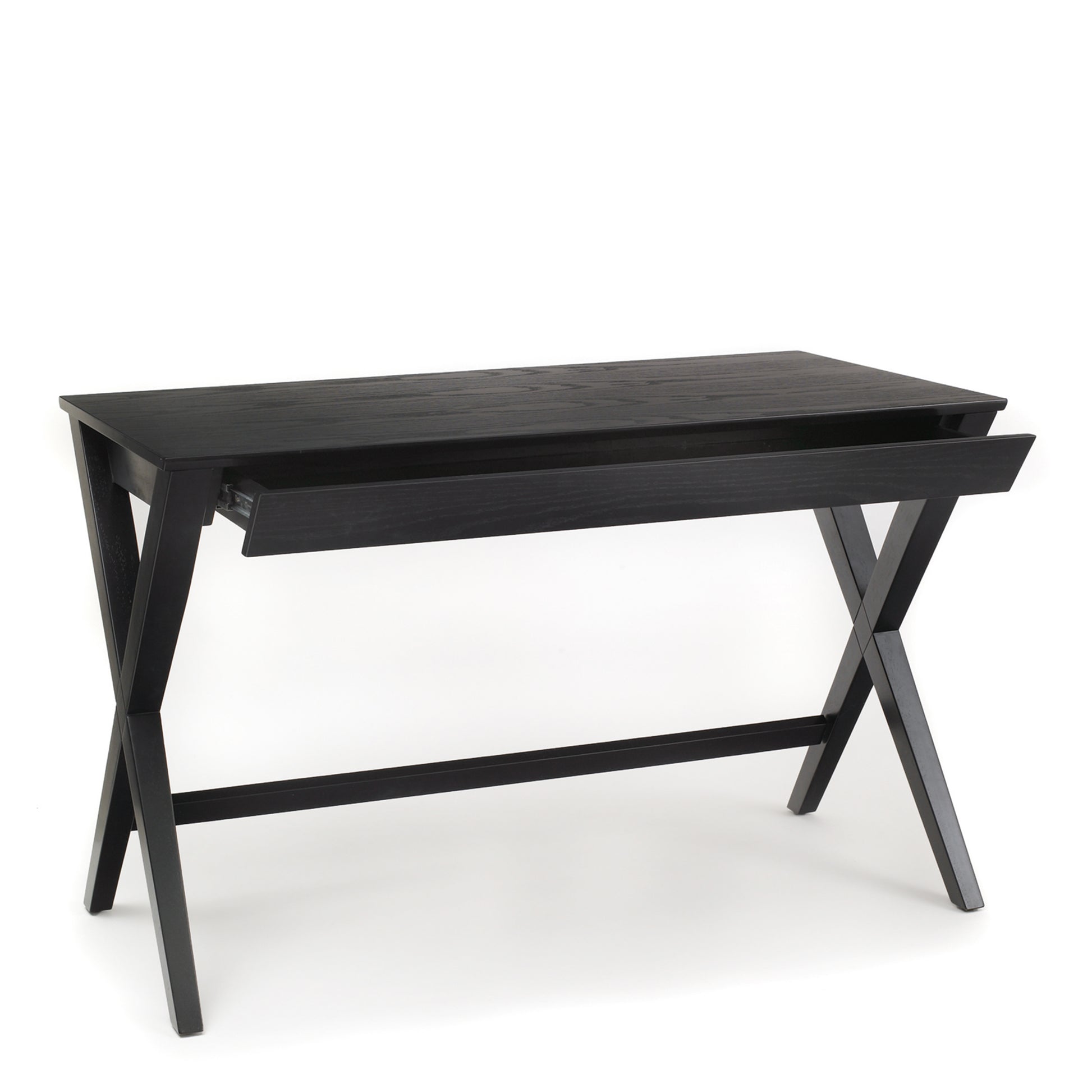 Black desk with X-shaped legs 