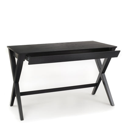 Black desk with X-shaped legs 