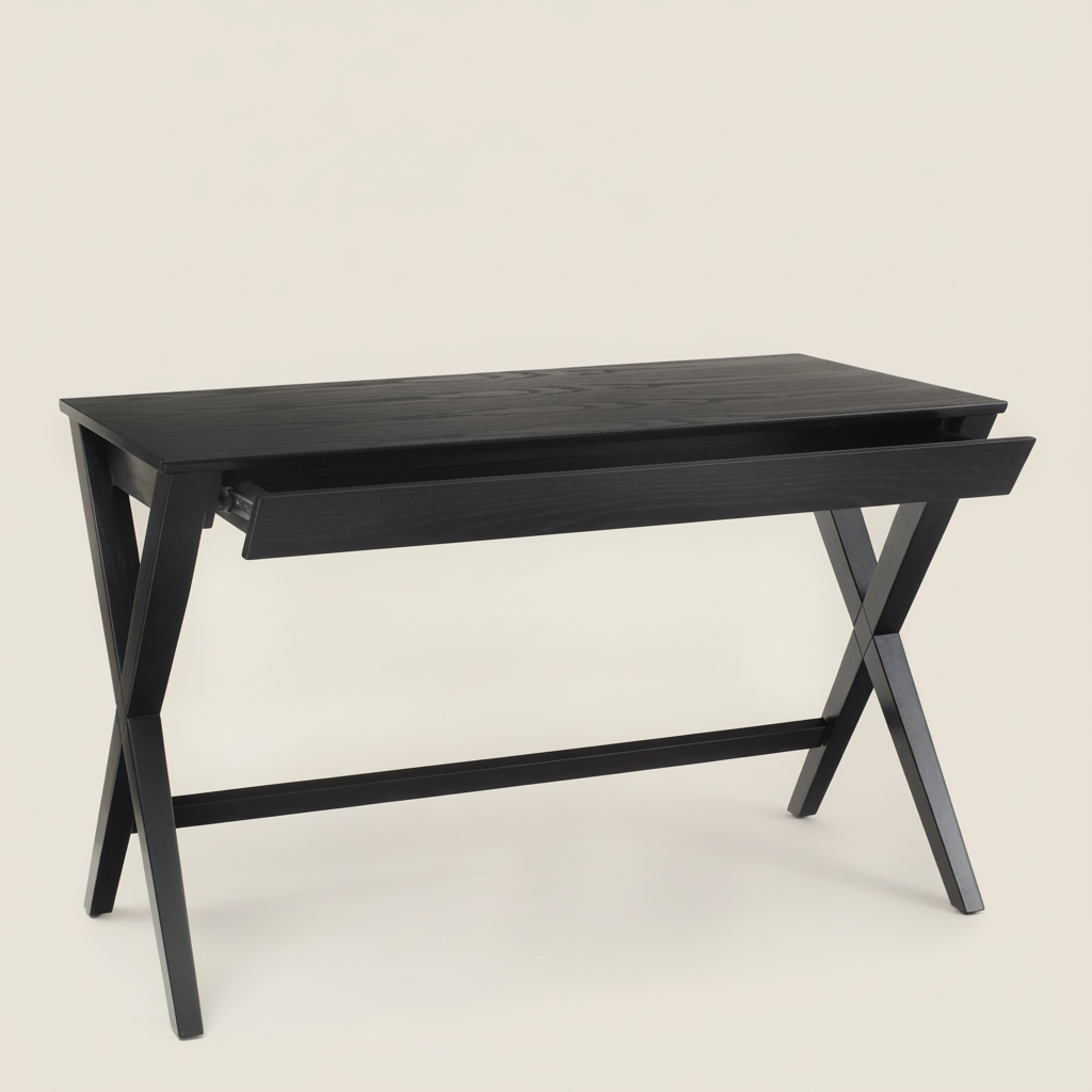 Löv Desk with Drawer in Black
