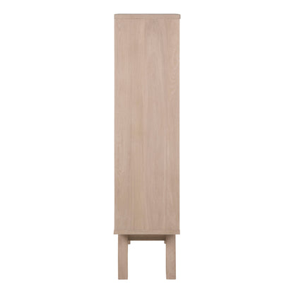 A-Line Display Cabinet with 2 Drawers and 2 Shelves in White Oak
