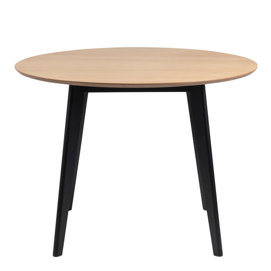 Roxby Round Dining Table in Oak & Black 105x76cm