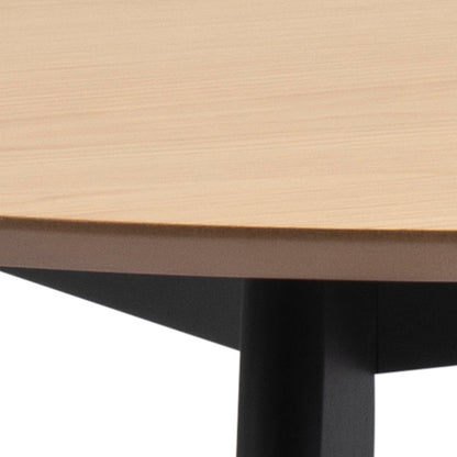 Orion Round Dining Table in Oak & Black