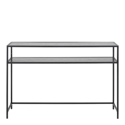 Seaford Black Metal Console Table with Black Top