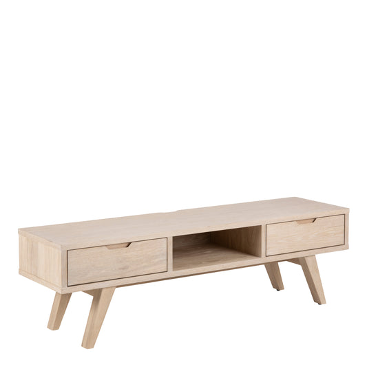 Light wood TV stand with two drawers 