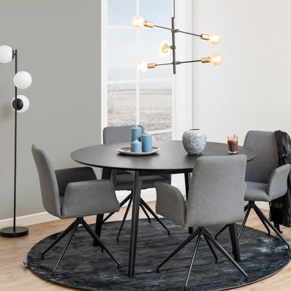 Orion Round Dining Table in Black 140cm