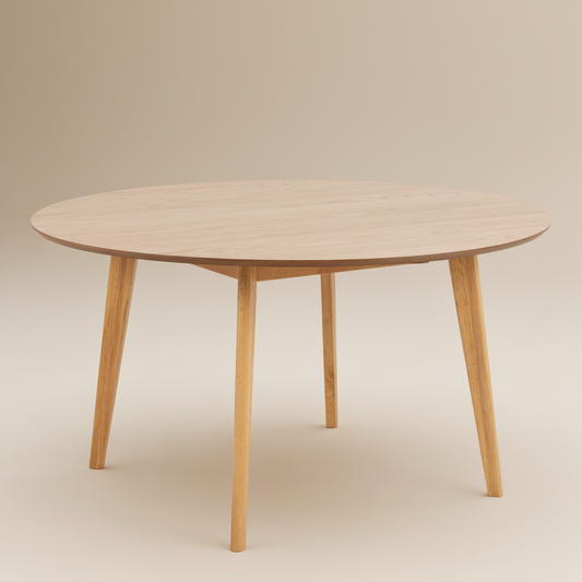 Orion Round Dining Table in Oak 140cm