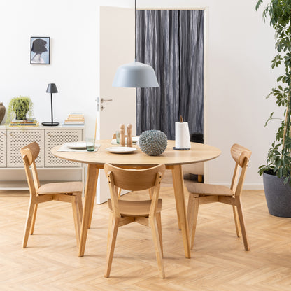 Orion Dining Table Set For 4 in Oak, Ø 140 cm