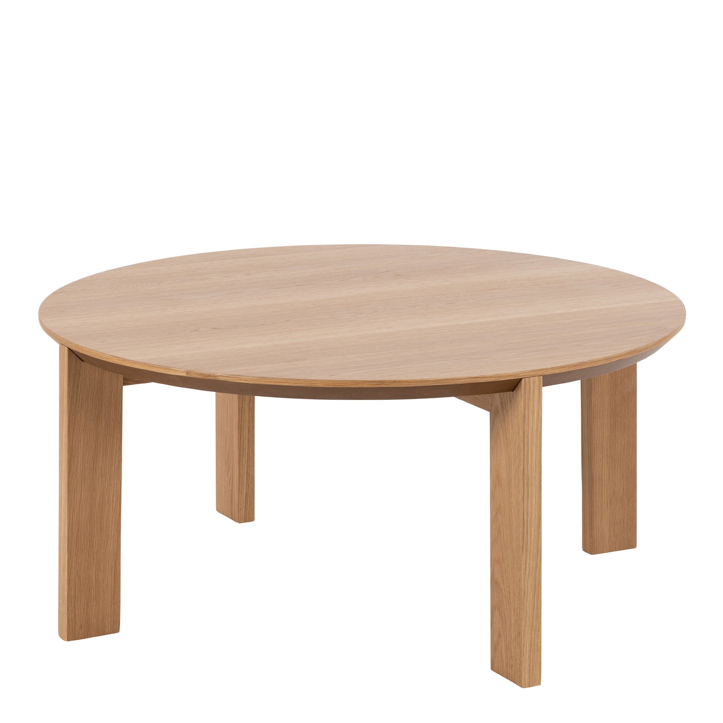 Round wooden coffee table