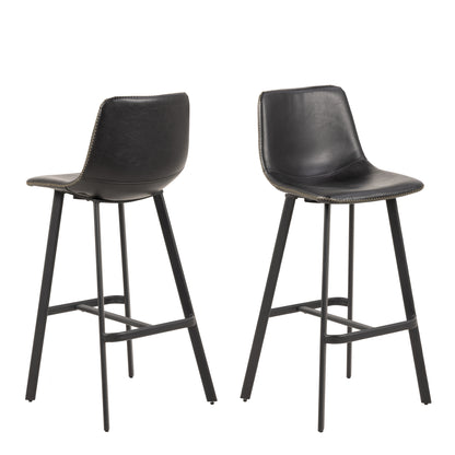 Oregon Bar Chair in Black Set of 2