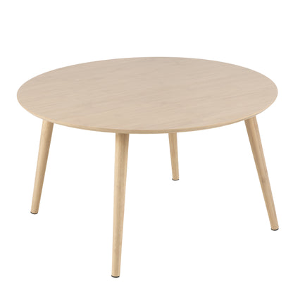 Round bamboo coffee table with four legs