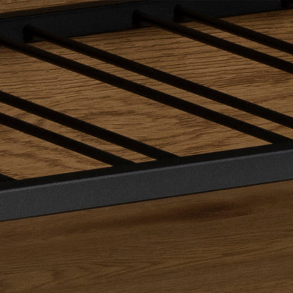 Seaford Cabinet with bottle rack, and glass holder in Black and Oak