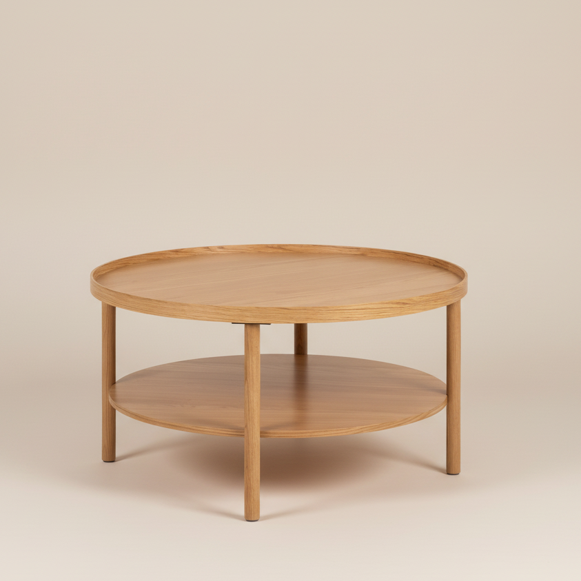 Banbury Round Coffee Table in Oak 80x42cm