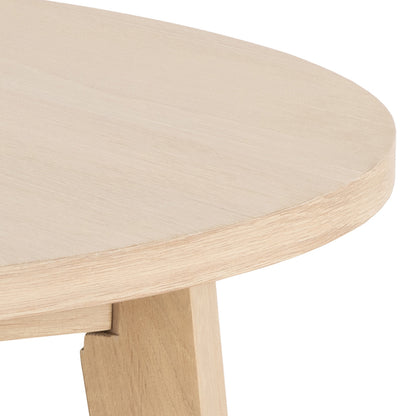 A-Line Round Dining Table in White Oak 120x75cm
