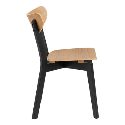 Orion Dining Chairs in Black and Oak Set of 2