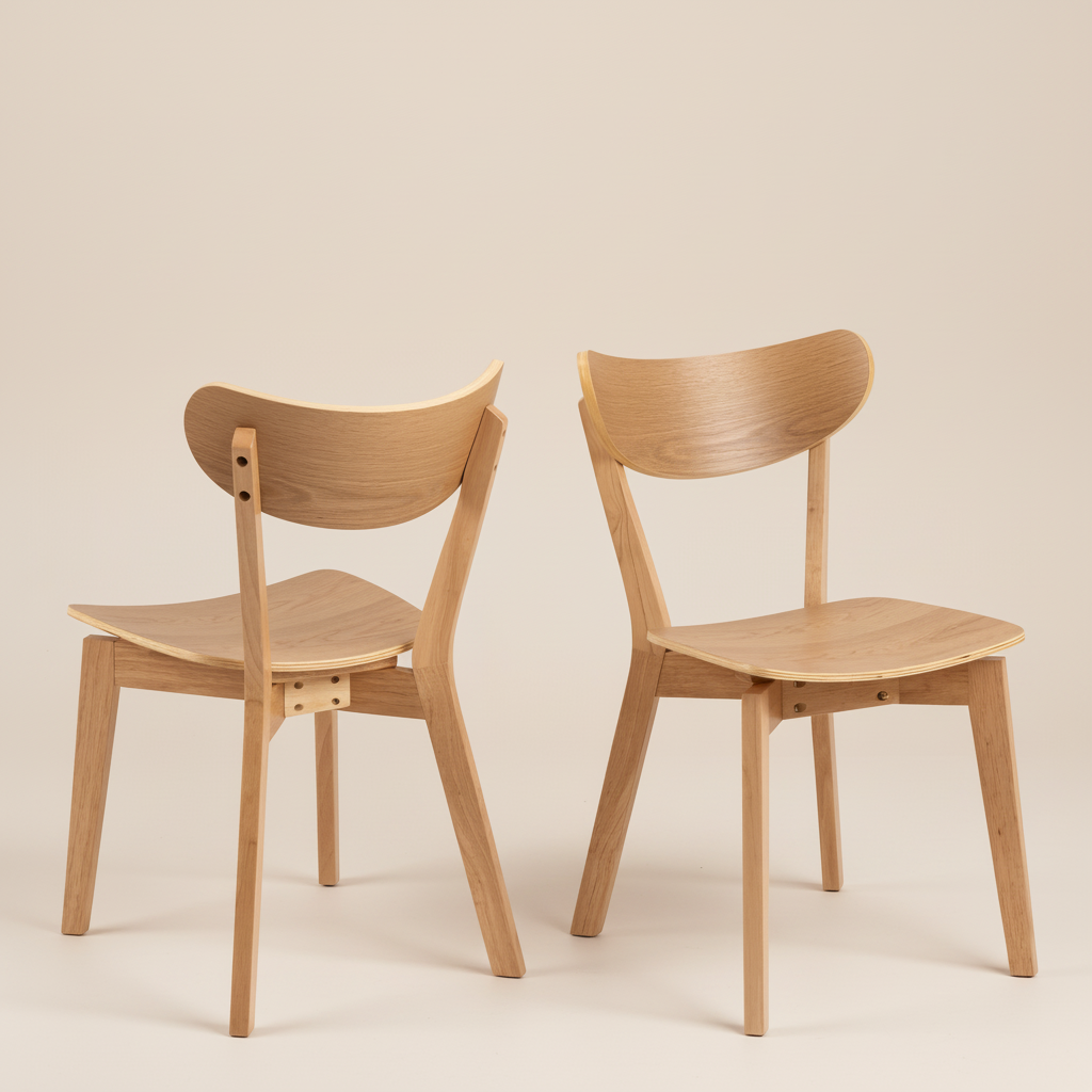 Orion Dining Chairs in Oak Set of 2
